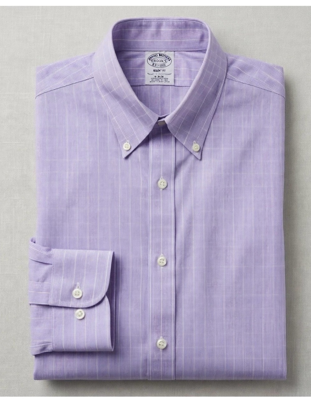 Brooks Brothers Regent Dress Shirt Mens 15.5 33 Purple Striped Supima Non-Iron